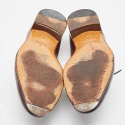 Gucci Brown Leather Lace Up Oxfords Size 43