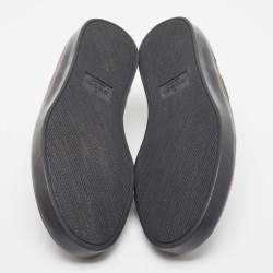 Pre Owned Gucci Black Guccissima Leather Slip On Sneakers Size 41