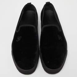 Gucci Black Velvet Slip On Sneakers Size 45