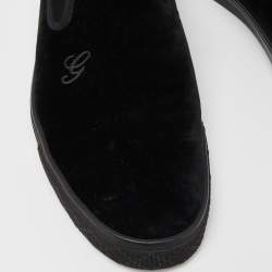 Gucci Black Velvet Slip On Sneakers Size 45