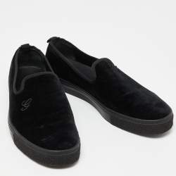 Gucci Black Velvet Slip On Sneakers Size 45