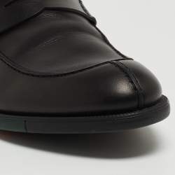 Gucci Black Leather Penny Slip On Loafers Size 44.5