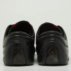 Gucci Black Guccissima Leather Low Top Sneakers Size 44.5 