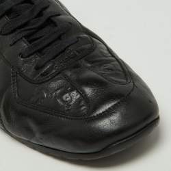 Gucci Black Guccissima Leather Low Top Sneakers Size 44.5 