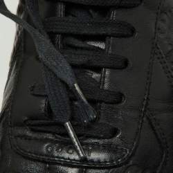Gucci Black Guccissima Leather Low Top Sneakers Size 44.5 