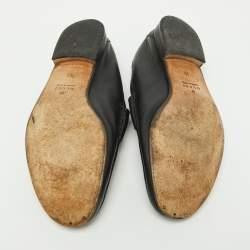 Gucci Black Leather Horsebit Loafers Size 44