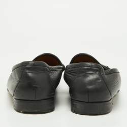 Gucci Black Leather Horsebit Loafers Size 44