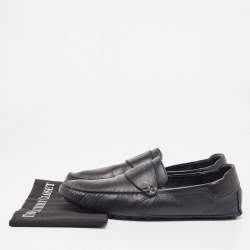 Gucci Black Leather Slip On Loafers Size 44.5