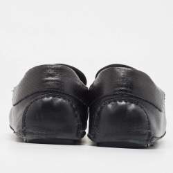 Gucci Black Leather Slip On Loafers Size 44.5