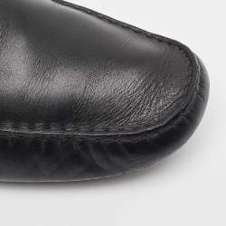 Gucci Black Leather Slip On Loafers Size 44.5
