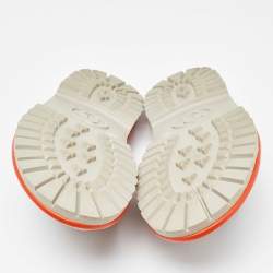 Gucci x The North Face Beige/Orange GG Canvas and Leather Slide Flats Size 43