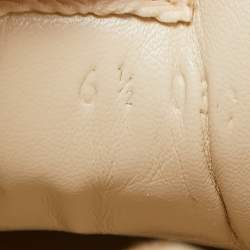Pre Owned Gucci Cream Leather Rhyton Low Top Sneakers Size 40.5