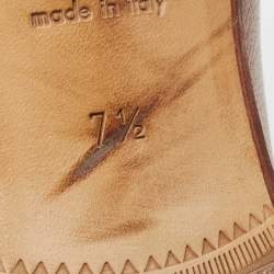 Pre Owned Gucci Brown Leather Brixton Loafers Size 41.5