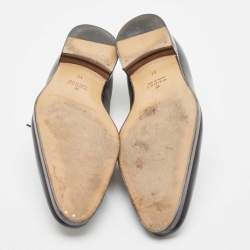 Pre Owned Gucci Black Leather Lace Up Oxfords Size 45