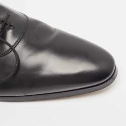 Pre Owned Gucci Black Leather Lace Up Oxfords Size 45