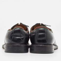 Gucci Black Leather Web Accent Derby Size 45