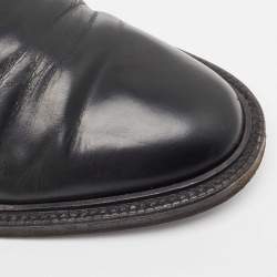 Gucci Black Leather Web Accent Derby Size 45