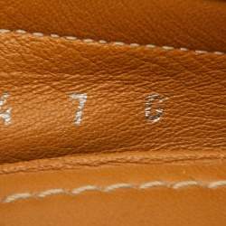 Pre Owned Gucci Navy Blue Leather Web Bamboo Horsebit Loafers Size 41