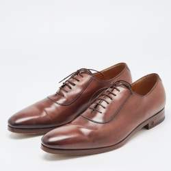 Gucci Brown Leather Slip On Oxfords Size 45