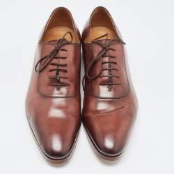 Gucci Brown Leather Slip On Oxfords Size 45