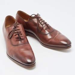 Gucci Brown Leather Slip On Oxfords Size 45