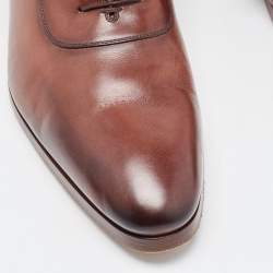 Gucci Brown Leather Slip On Oxfords Size 45