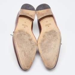 Gucci Brown Leather Slip On Oxfords Size 45
