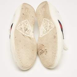 Gucci White Leather Web Ace Low Top Sneakers Size 42