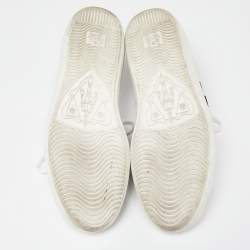 Gucci White Leather Embroidered Snake Ace Sneakers Size 41