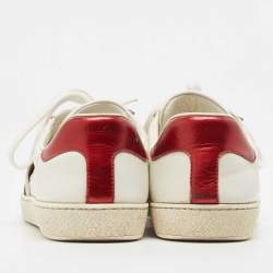 Gucci White Leather New Ace Low Top  Sneakers Size 42