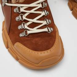 Gucci Brown GG Canvas, Leather and Suede Journey Hiker Boots Size 40