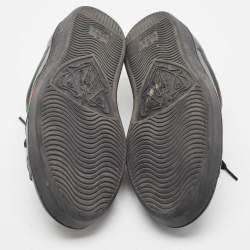 Gucci Black Leather Ace Web Low Top Sneakers Size 41.5