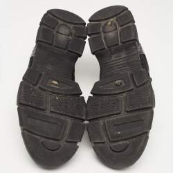 Pre Owned Black Leather and Mesh Flashtrek Sneakers Size 43.5