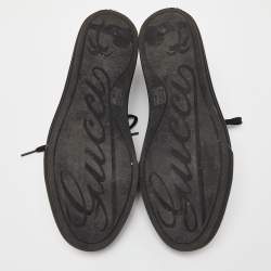 Gucci Black Leather Low Top Sneakers Size 43