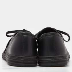 Gucci Black Leather Low Top Sneakers Size 43