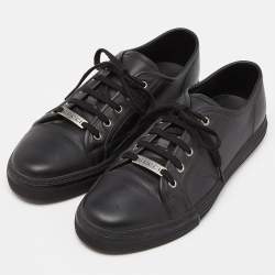 Gucci Black Leather Low Top Sneakers Size 43
