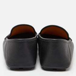 Gucci Black Leather Horsebit Slip On Loafers Size 41