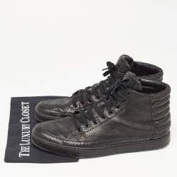 Gucci Black Python High Top Sneakers Size 44.5
