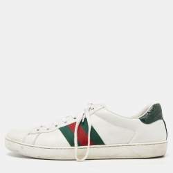 Gucci White Leather Ace Low Top Sneakers Size 44