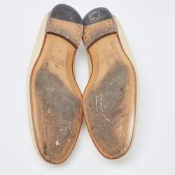 Gucci Beige/Brown Canvas and Leather Web Horsebit Loafers Size 41