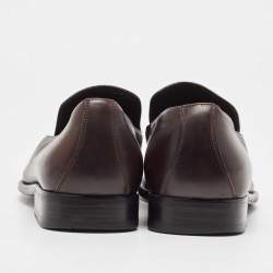 Gucci Brown Leather Horsebit Loafers Size 41