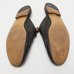 Gucci Black Leather Princetown Horsebit Mules Size 43