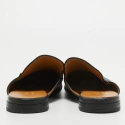 Gucci Black Leather Princetown Horsebit Mules Size 43
