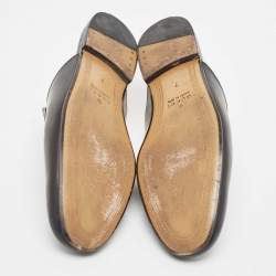 Gucci Black Leather Princetown Embellished Horsebit Flat Mules Size 41