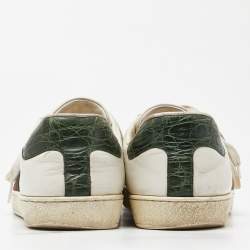 Gucci White Leather Web Ace Low Top Sneakers Size 42.5