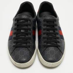 Gucci Two Tone GG Supreme Canvas Ace Sneakers Size 42.5