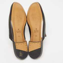 Pre Owned Gucci Black Leather Princetown Mules Size 43.5