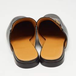 Pre Owned Gucci Black Leather Princetown Mules Size 43.5