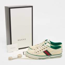 Gucci Cream Canvas Tennis 1977 Sneakers Size 42