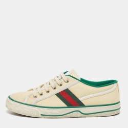 Gucci Cream Canvas Tennis 1977 Sneakers Size 42